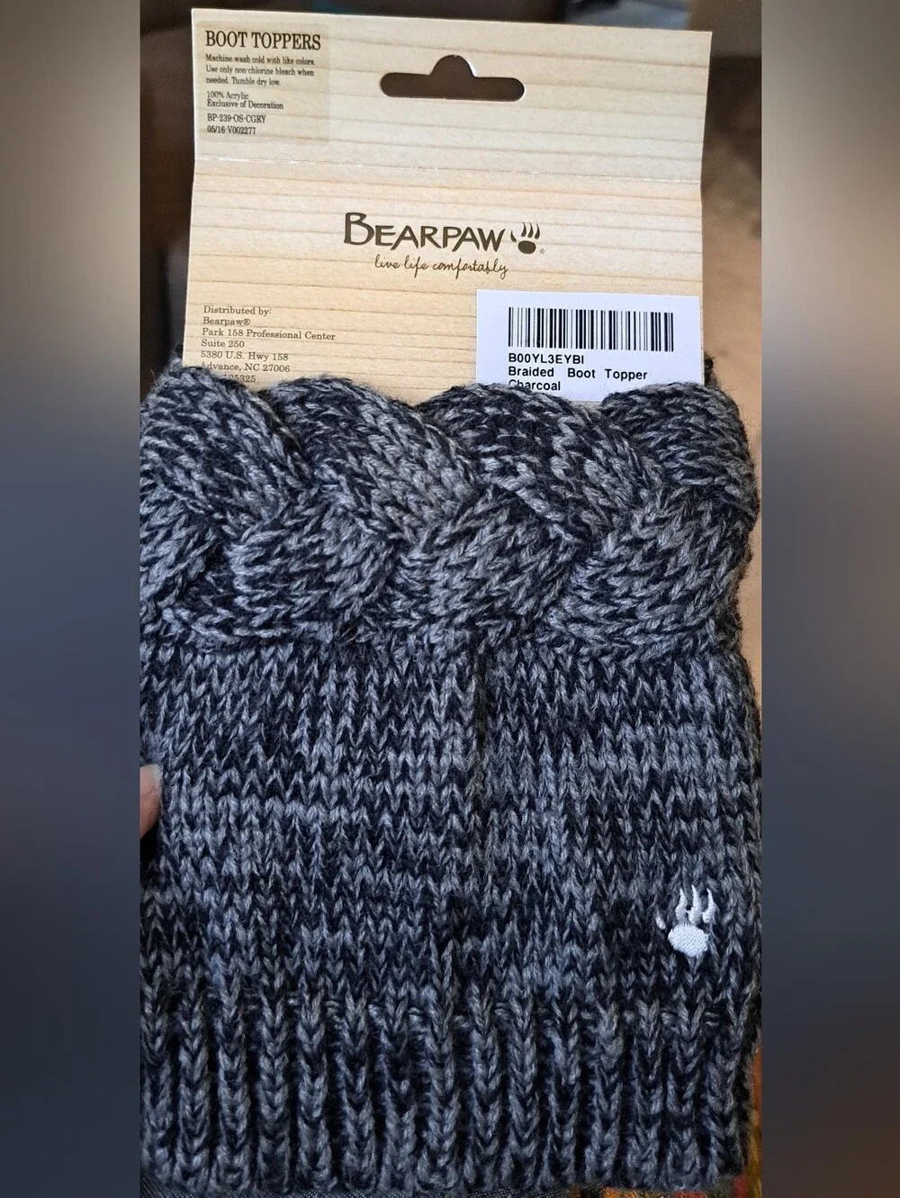 Bearpaw Crochet Cable Knit Boot Topper/Cuff Socks OSFM Machine Washable